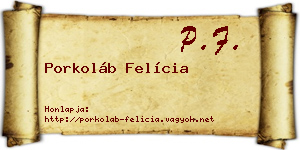 Porkoláb Felícia névjegykártya